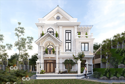 THIẾT KẾ KIẾN TRÚC BIỆT THỰ 3 TẦNG TÂN CỔ ĐIỂN MÁI THÁI VĂN GIANG HƯNG YÊN